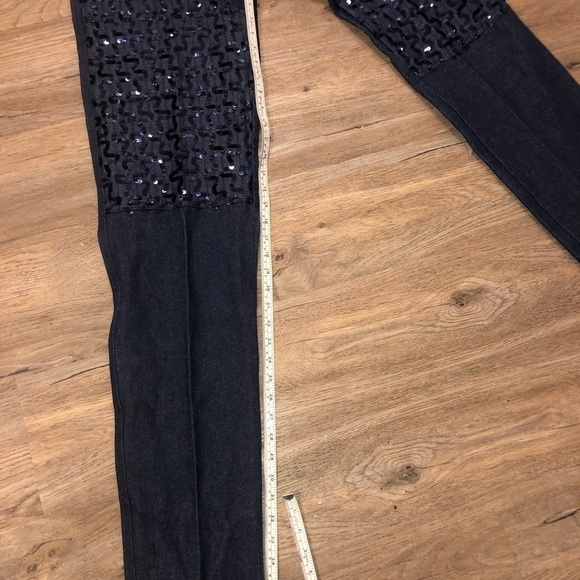 Vintage TALL panhandle slims sequin western jeans super high waist long size 7-8 - Picture 9 of 10